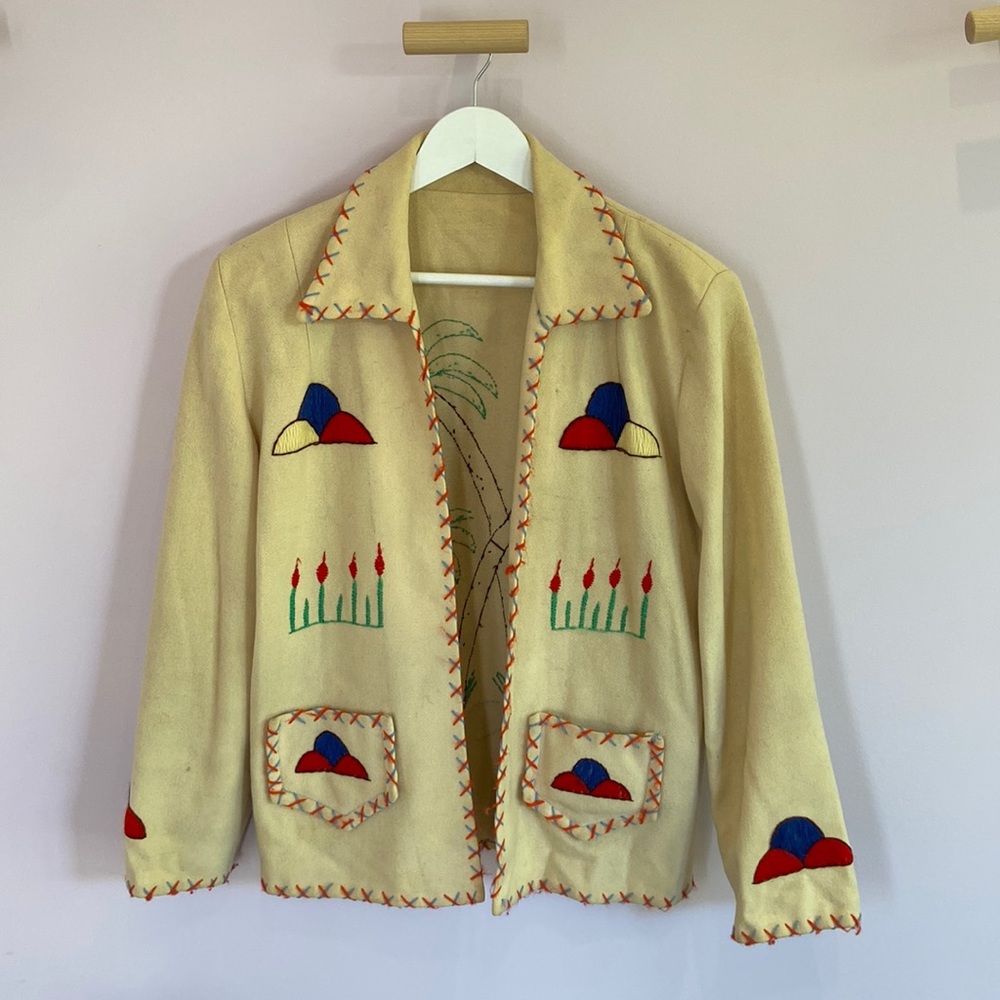 Vintage wool blend sweater jacket